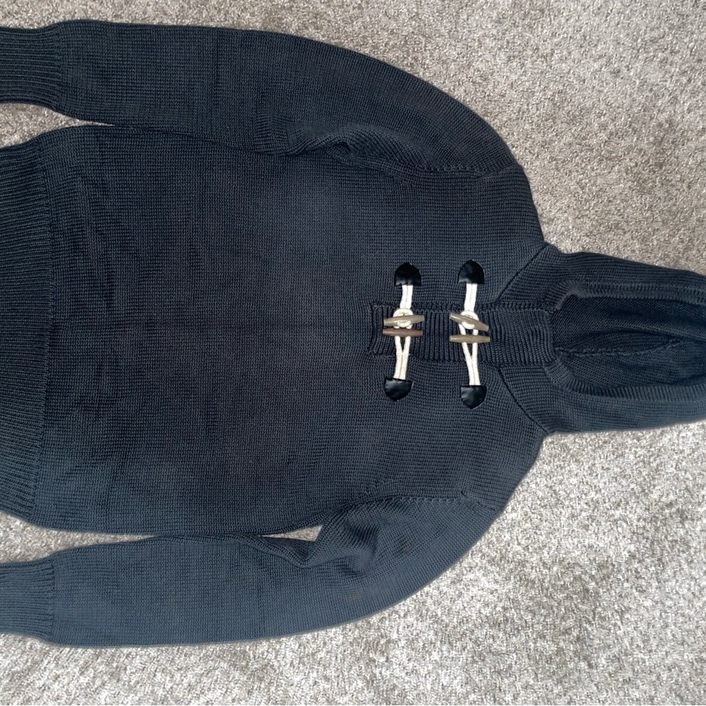 Forever Twentyone Navy Hooded Pullover Sweater W/Toggle Closure Accent Medium
